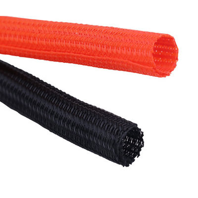Fireproofing, Abrasion Resistance Polyester Monofilament Self Extinguishing Heat Shrinkable Braided Sleeve