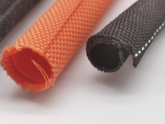 Self-extinguish PET Wrap Around Braided Sleeving Cable Protected Wire Harness Management
