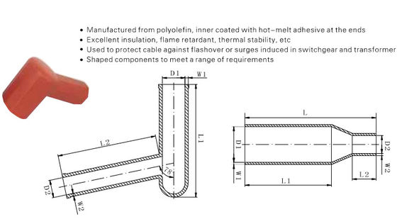 Flame  Retardant Heat Shrink Right Angle/In-line Bushing Boot