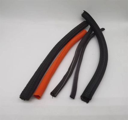 Good Scalability PET Wrap Around Braided Cable Sleeving Self Extinguish