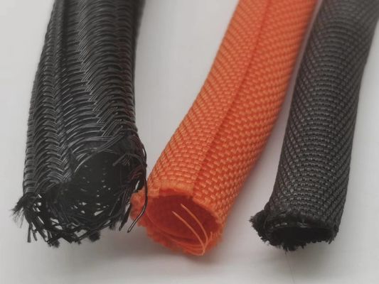 Fireproofing, Abrasion Resistance Polyester Monofilament Self Extinguishing Heat Shrinkable Braided Sleeve
