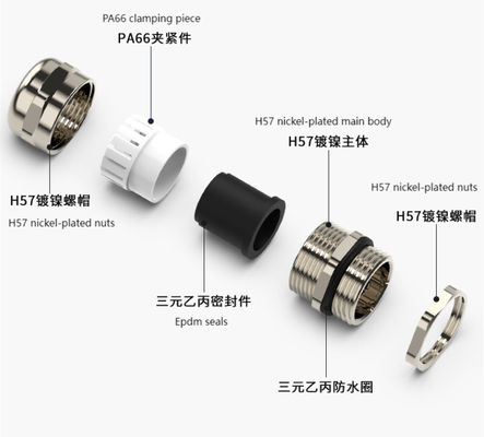 Nickel plated brass cable gland IP68 Waterproof Connector